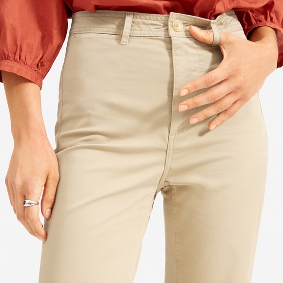 COPY - Everlane Lightweight Cotton Straight-Leg Cropped (tan/khaki colour, size… - Picture 3 of 7